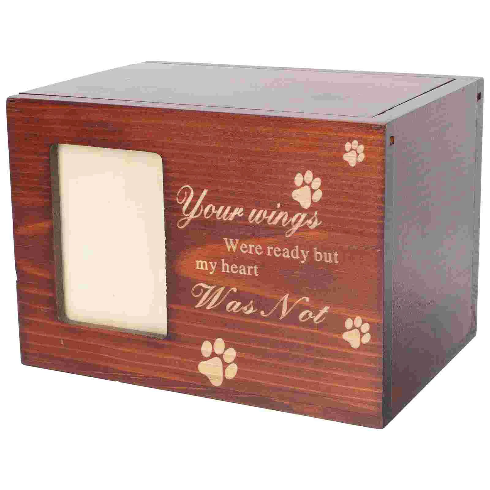 

Pet Urn Memorial Picture Frame Decorative Keepsake Urn Solid Wood Dog Memorial Gifts Acrylic Small Cremation Urns
