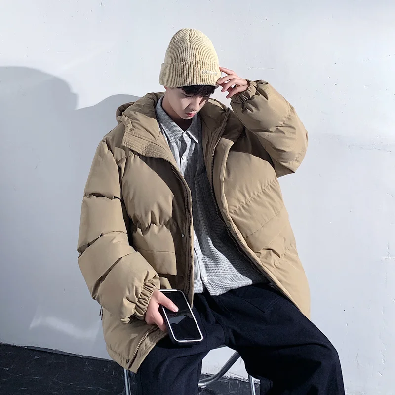 Winter Jacket Men Warm Fashion 3 Colors Casual Hooded Thick Down Jacket Men Streetwear Loose Short Coat Mens Parker Clothes