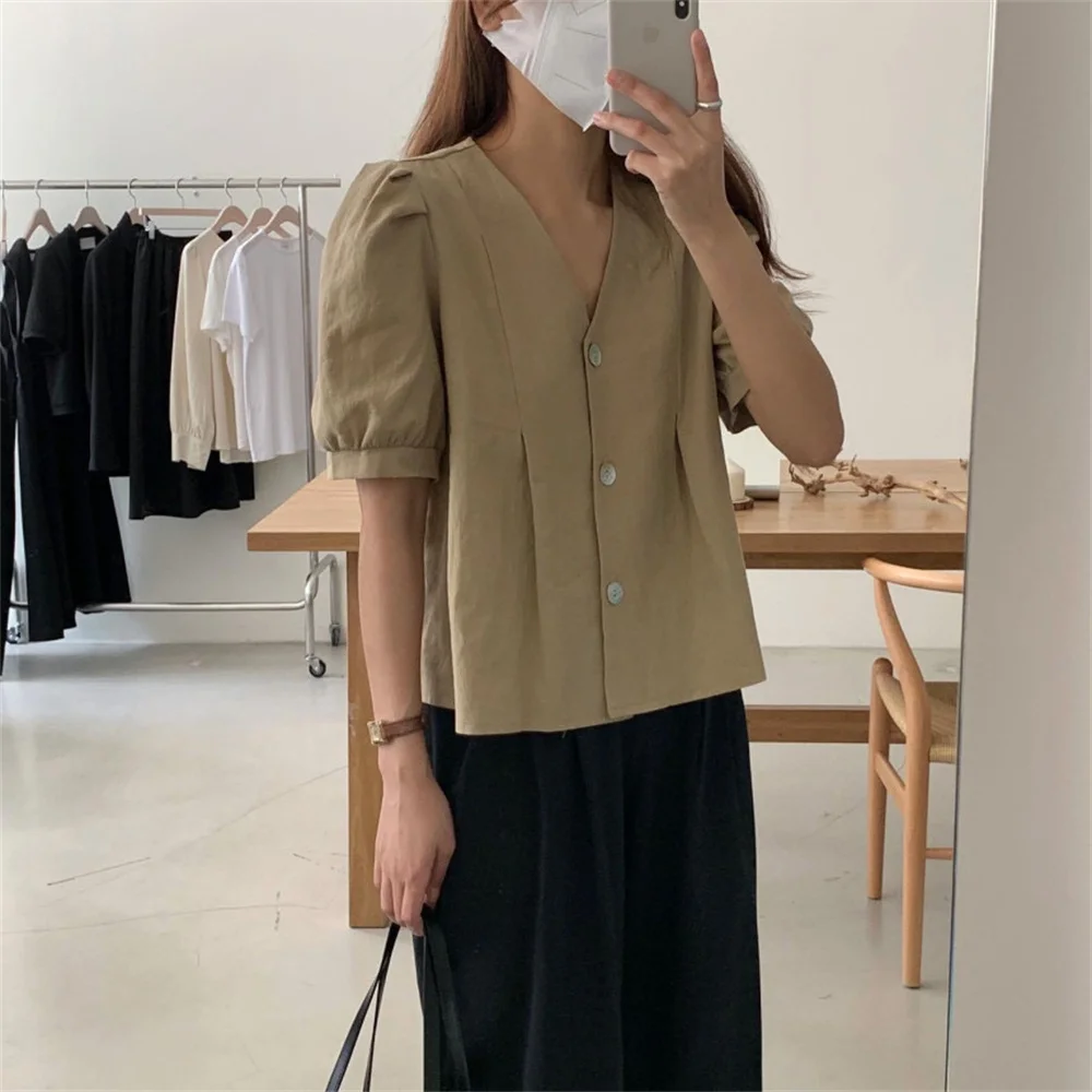 Блузка Alien Kitty женская летняя однотонная универсальная | Женская одежда