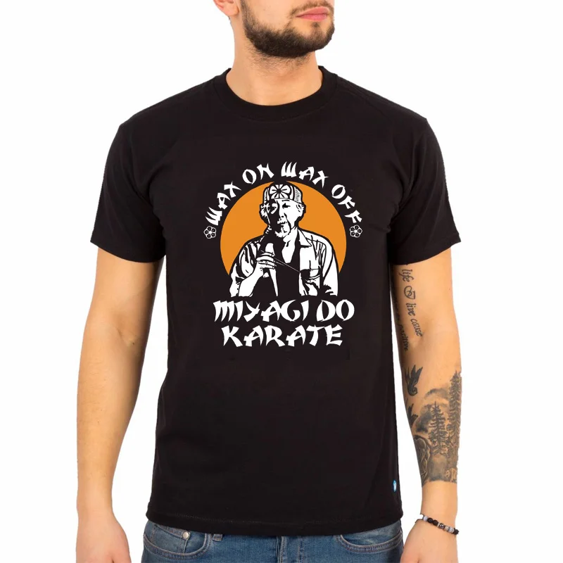 Cobra Kai Man T Shirt Miyagi Do Karate Kid Wax on Wax Off Individuality Graphic T Shirts Sweatshirts Hipster Camisetas Hombre