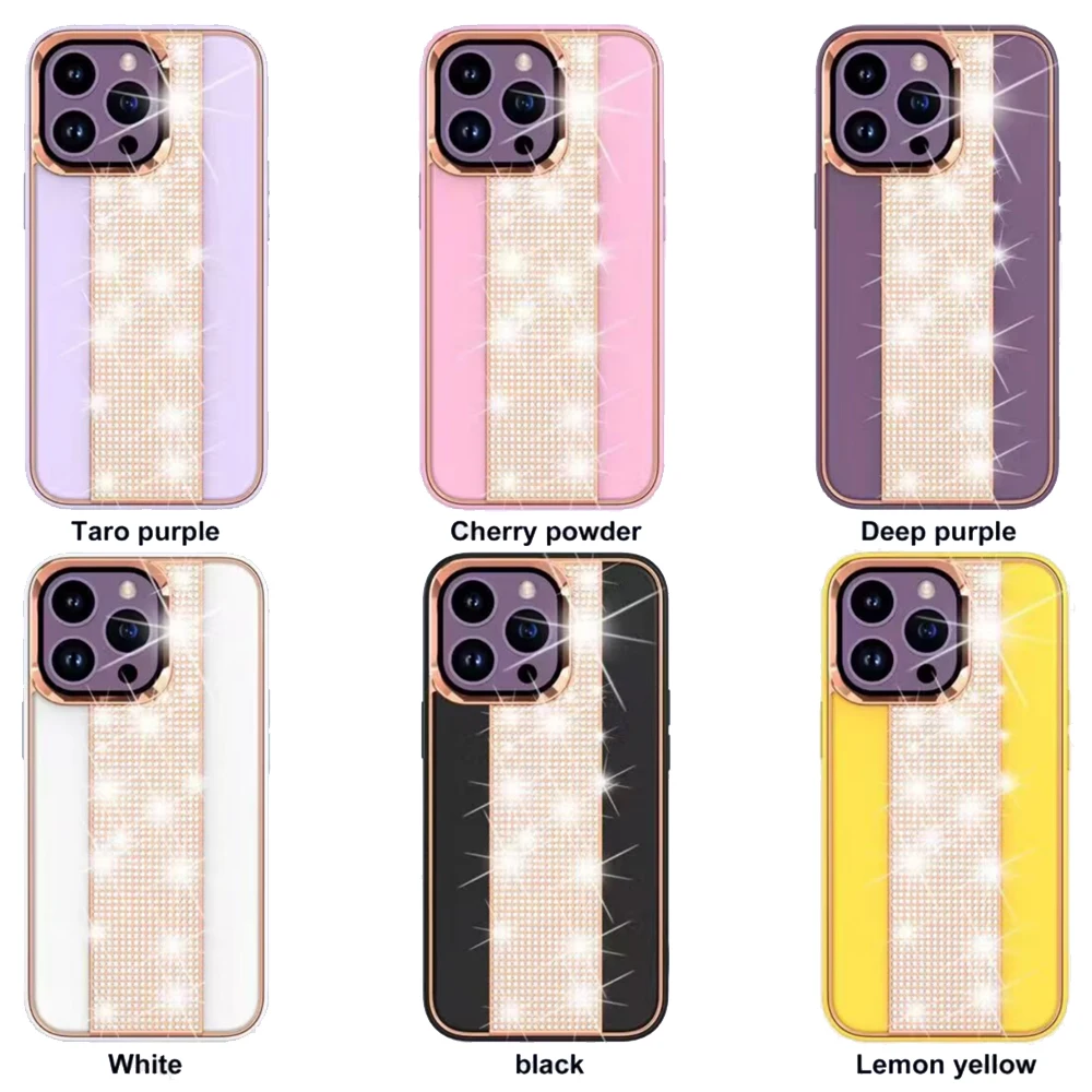 

Embedded Diamond Shiny Leather Phone Case for Iphone14 Pro Max 13pro 11 12pro Ladies Bling Bling Luxury Case for 11ProMax