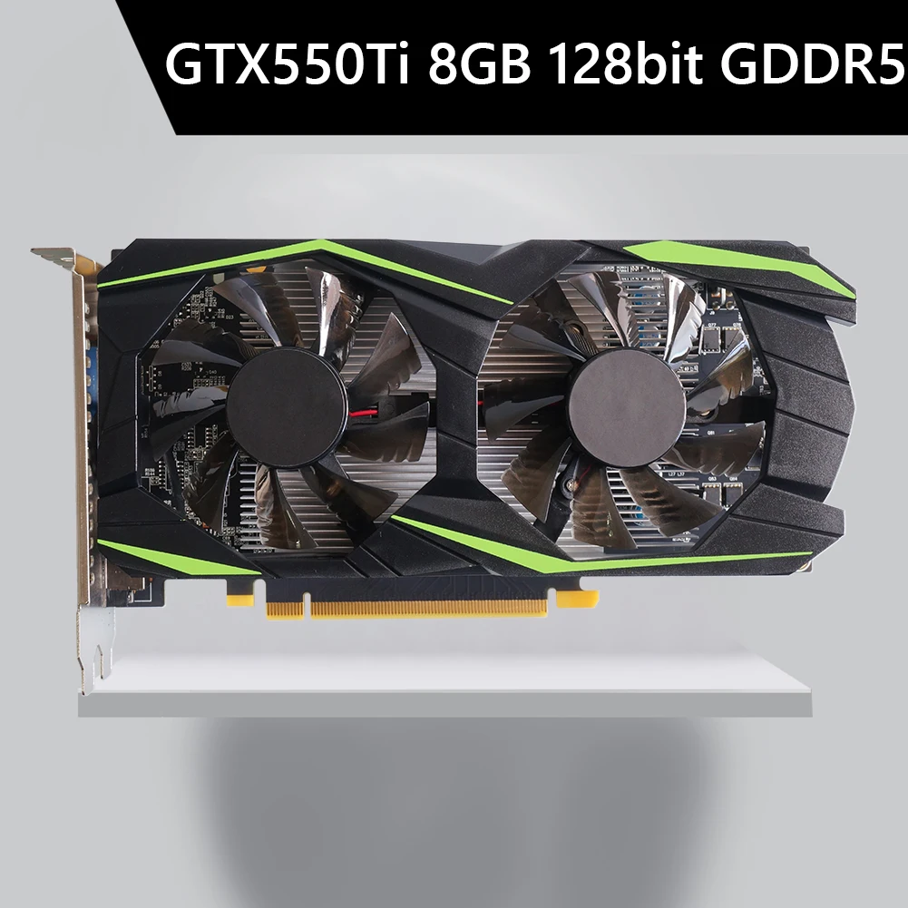 

GTX550Ti Computer Graphic Card Interface Twin Cooling Fan GDDR5 128bit 8GB Video Card+Cooling Fan HD+VGA+DVI Graphics Card