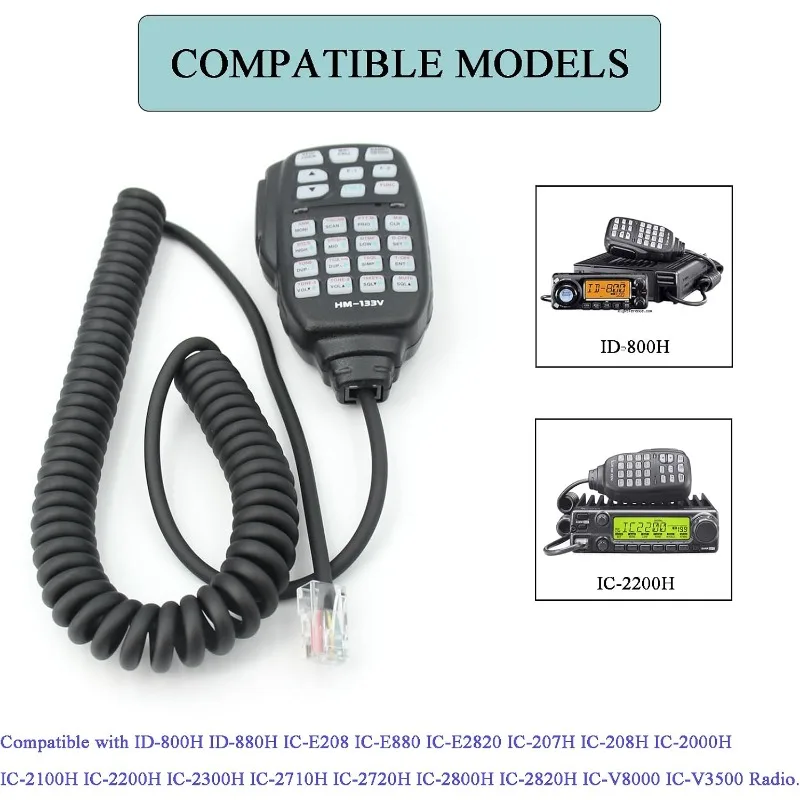 Фото Микрофон HM-133V с разъемом RJ45, 8-контактный ручной микрофон для радиостанций ICOM ID-800H, ID-880H, IC-2200H, IC-2300H, IC-2720H, IC-2800H, IC-208H, IC-V8000 №4
