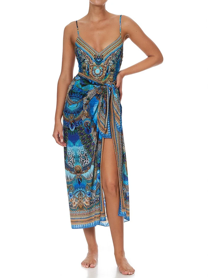 V-Neck Backless One Piece Swimsuit Luxury Vintage Print Fashion  Sexy Erotic Suit String Bikini Summer Beach Slim Fit