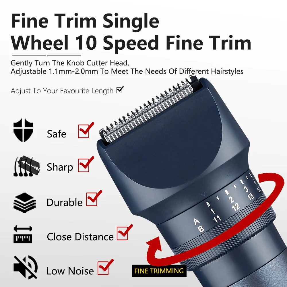 WAHFOX 5-в-1 мужская машинка для стрижки волос с комбинированными лезвиями