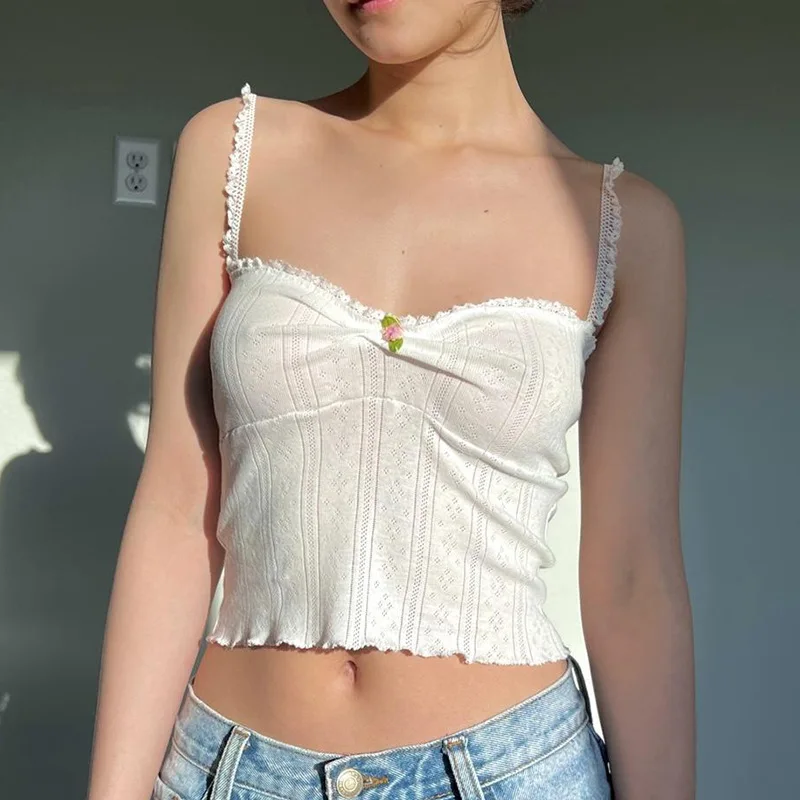 

Женский кружевной жилет с открытой спиной, повседневный облегающий однотонный топ с квадратным вырезом, весна-лето 2023