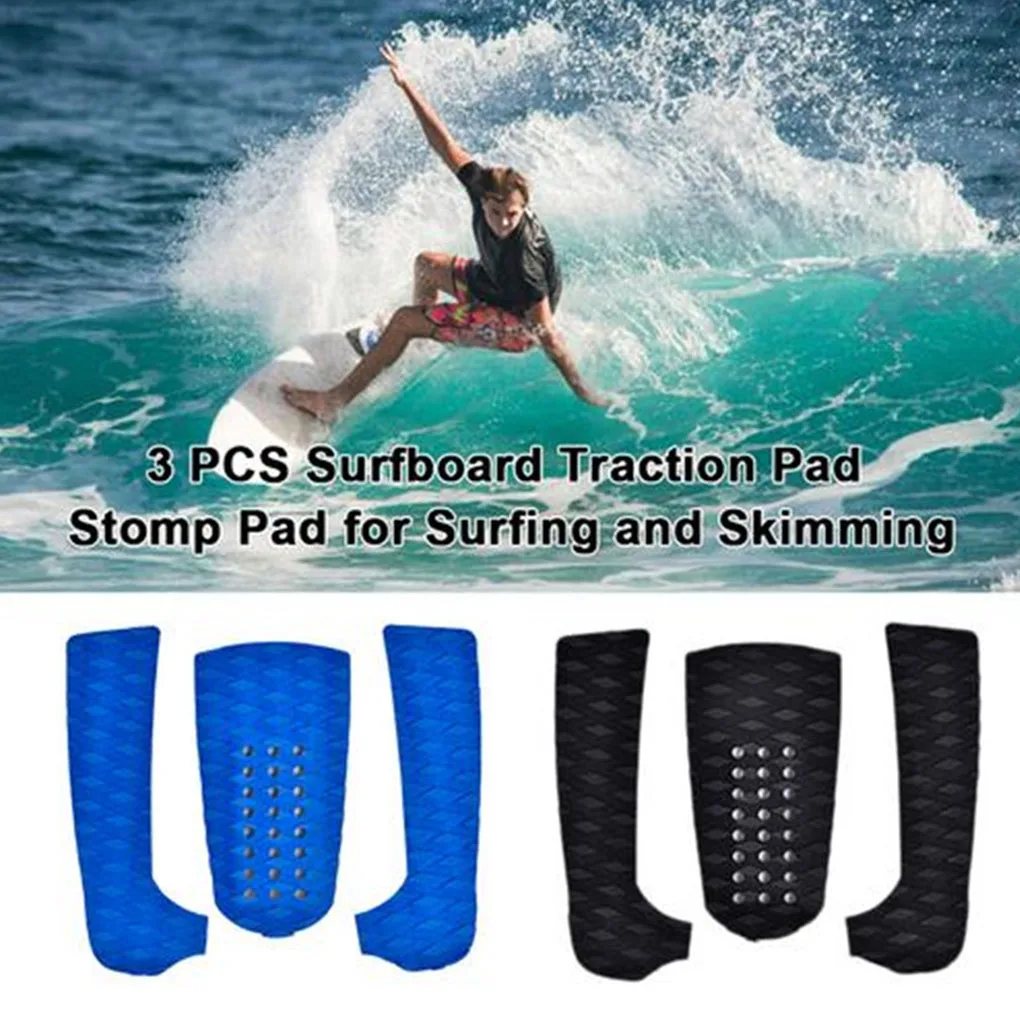 

3pcs Surfboard Traction Pad Stomp Pad Surfboard Non-slip EVA Tail Mat Foot Grip Surfing Accessories Dots