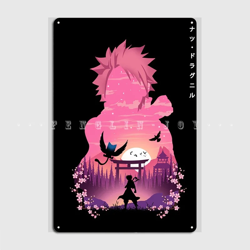 

Natsu Dragneel Metal Sign Club Party Mural Vintage Mural Painting Tin Sign Poster