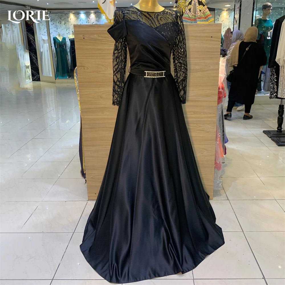 

Блестящие вечерние платья LORIE в стиле Саудовской Аравии, трапециевидный силуэт с поясом, однотонное платье до пола для выпускного вечера, свадебные женские платья 2023