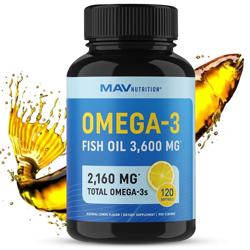 

Omega 3 Fish Oil Supplement, 3600 Mg, EPA & DHA Softgels Supports Brain, Heart & Joint Health Non-GMO