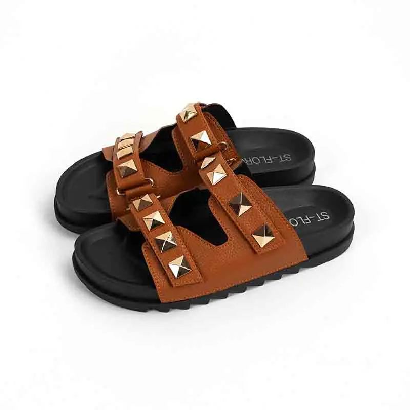 Slippers Women Thick Soled Anti-skid Women's Summer Shoes Flat Soled Double Button Flip-flops Outdoor Beach Shoes 2023