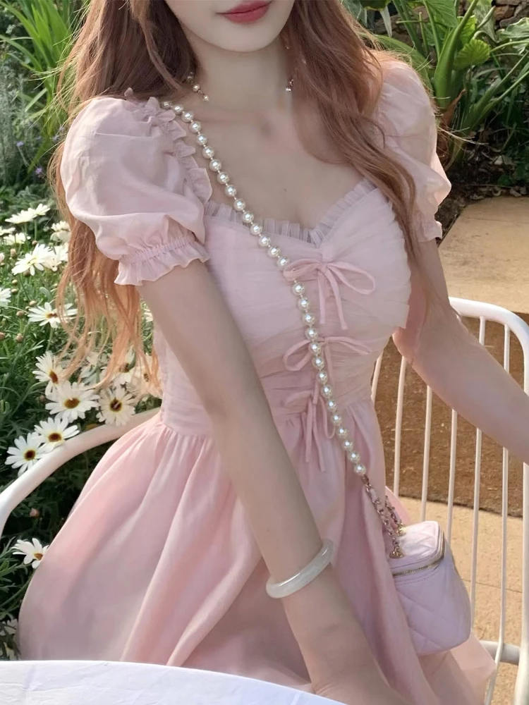 

Женское шифоновое платье-миди с коротким рукавом, в пляжном стиле