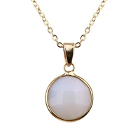 fashion round opal pendant necklace banquet party ladies clavicle chain clothing matching accessories