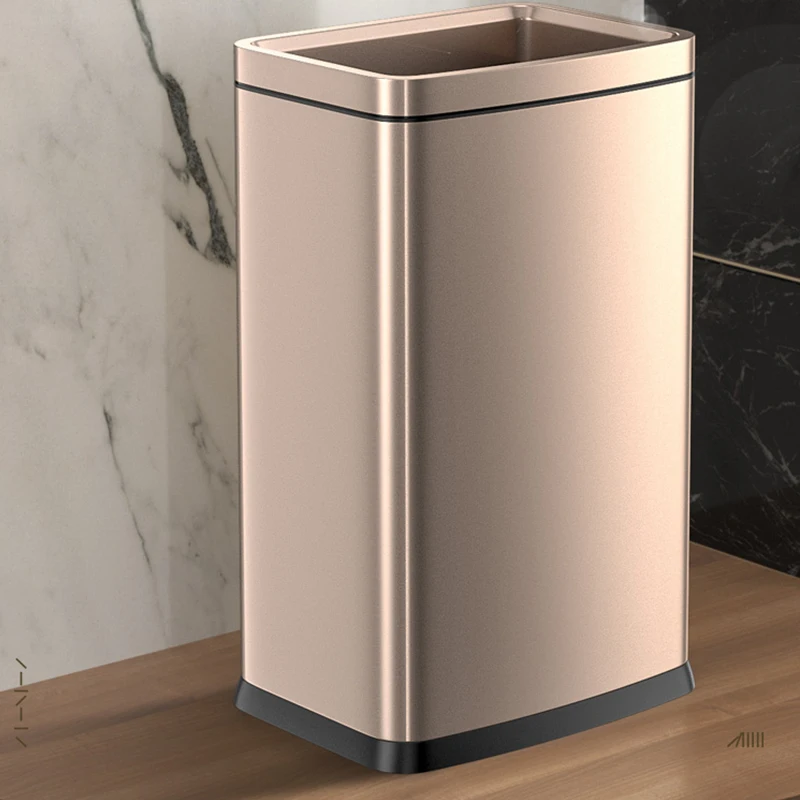 Stainless Steel Kitchen Trash Can Bedroom Garbage Large Office Trash Can Bathroom Cubo Basura Kitchen and Household Goods