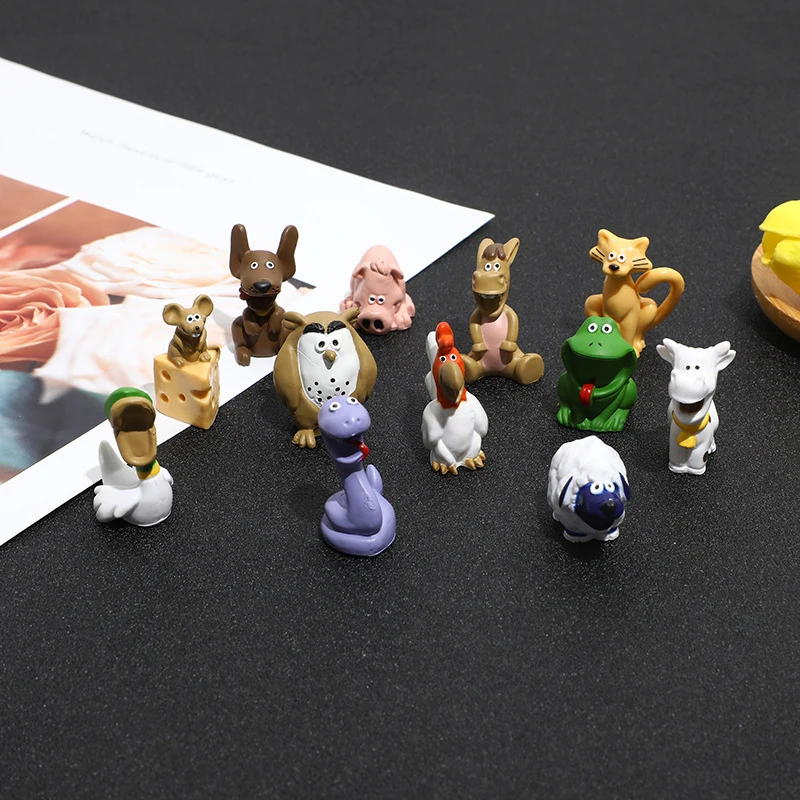 

12Pcs Original Kawaii Cute Animal Figure Surprise Mouse Dragon Pig Snake Cow Duck Cat Model Rare Limite Collect Toy Gift for Kid