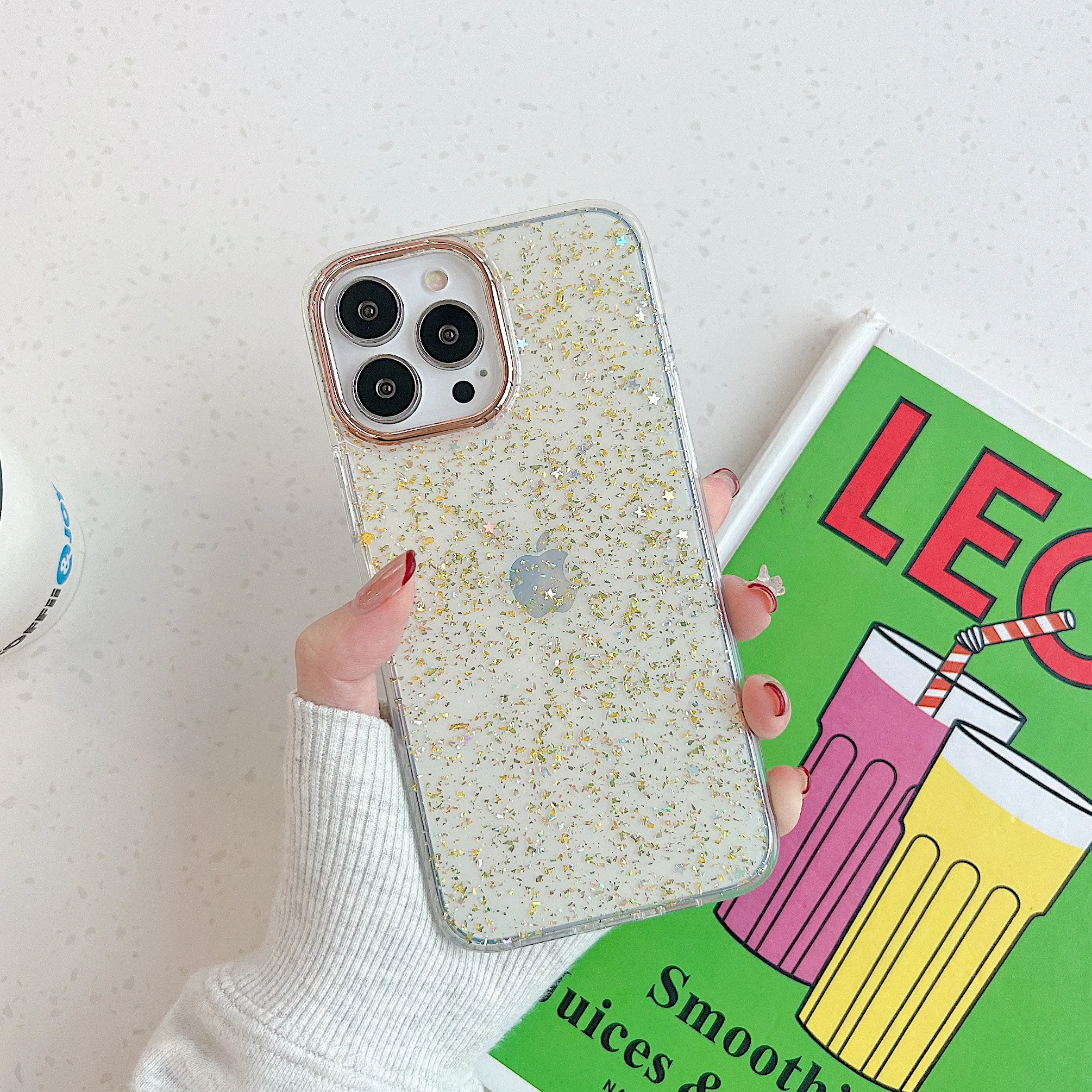 

Fashion Simple Glitter Clear Design Phone Cover for Iphone 11 12 13 Mini Pro Max 7 8p Xs Xr Women Phone Silicone Soft Cases