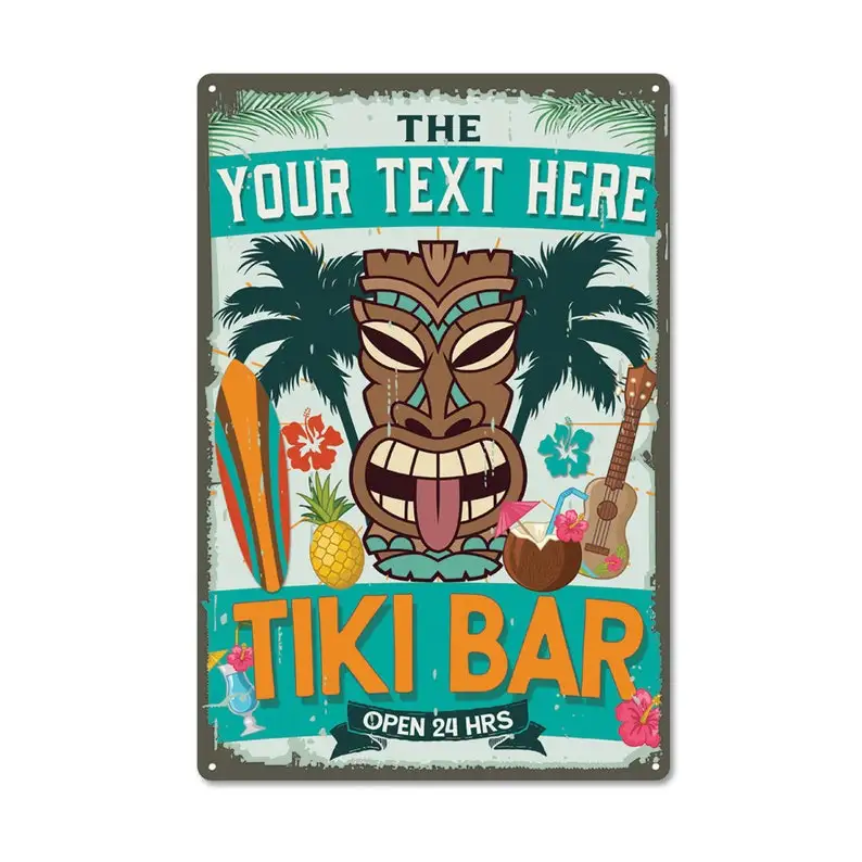 

Custom SignPersonalized Tiki Bar Sign Aluminum Sign Great Gift Aloha Hawaii Backyard Bar Decor Patio Bar