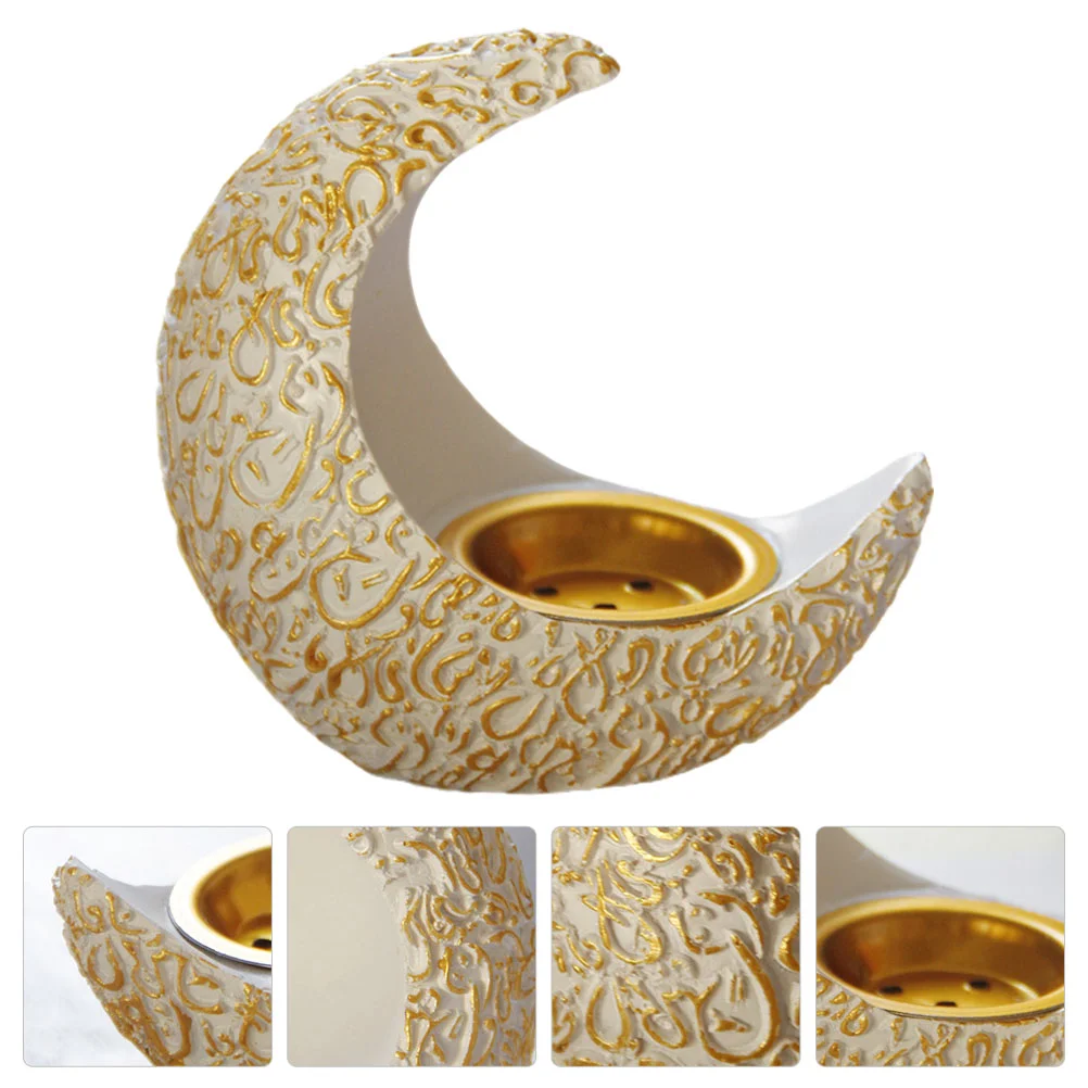 

Burner Holder Ramadan Eid Censer Mubarak Moondecorations Shape Cone Arabian Resin Vintage Festival Shaped Household Supplies
