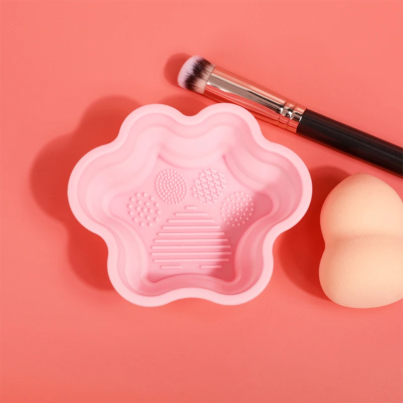 Силиконовая щетка для макияжа складной мягкий коврик чистки лица с чашей мытья