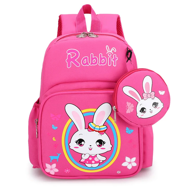 Fashion Children Dinosaur Rabbit Backpacks Comfortable Girl Boy Cute Schoolbag Cartoon Kids Backpack with Wallet In Kindergarten