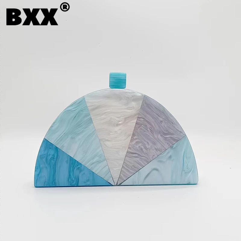

[BXX] Women's New Fashion Contrast Color Handbag 2023 Acrylic Bag Dinner Party Portable Versatile Trendy Bags Female 8AB573