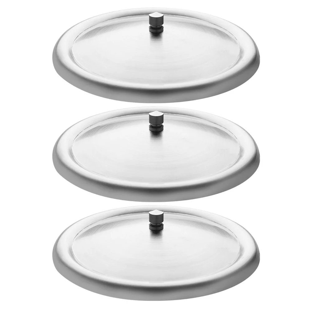

3Pcs Dust-proof Cup Lids Practical Stainless Steel Cup Lids Heat Preservation Cup Lids for Kitchen Cups