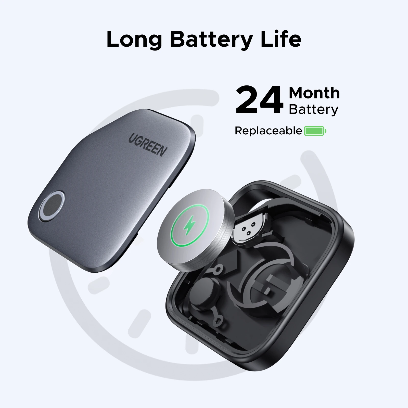 UGREEN Smart Bluetooth-трекер, поиск ключей, локатор предметов SmartTag, аккумулятор для телефона на 1 год для Apple Find My (только IOS) (art.: 3920cbfeafcaf) - 3920cbfeafcaf