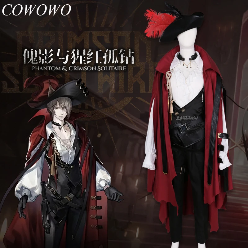 

COWOWO Anime!Arknights PHANTOM & CRIMSON SOLITAIRE Phantom Game Suit Handsome Uniform Cosplay Costume Halloween Party Outfit Men