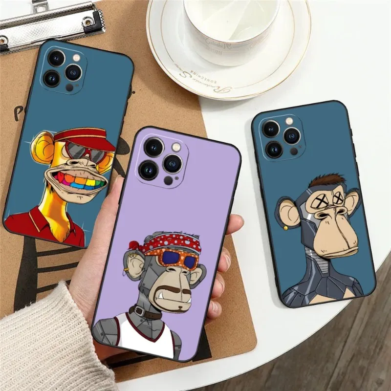 

Boring Monkey Club Phone Case For Iphone 13 Pro Max 14 Mini 11 12 Xr X Xs 6s 6 7 8 Plus Luxury Silicone Soft Back Cover