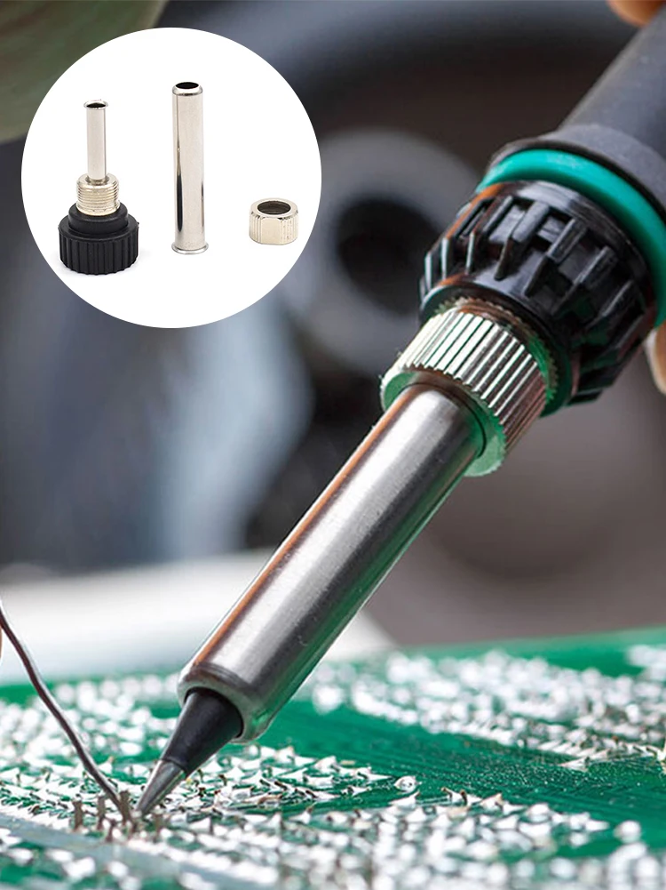 

New 936 Electric soldering iron three-piece stainless steel sleeve handle kit welding tin gun torch accessories nut sleeve head