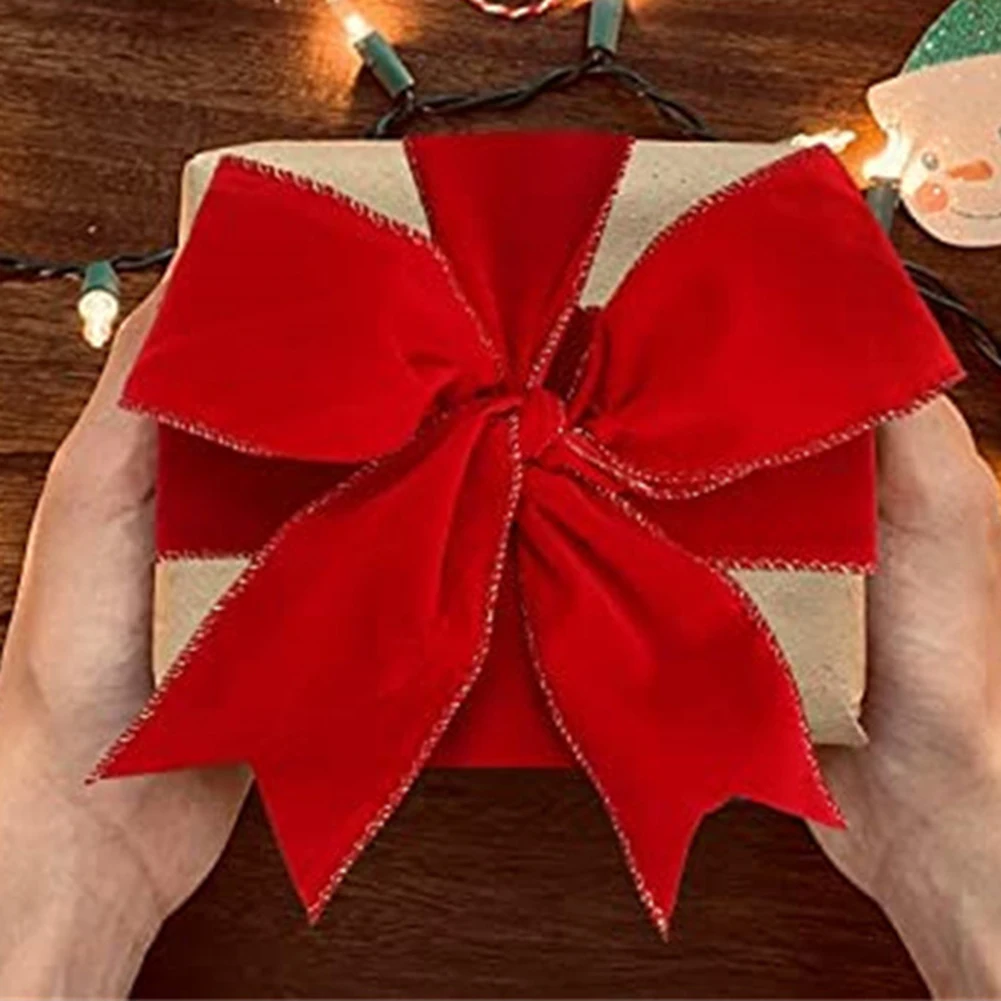 2 шт. тканая лента 5 ярдов рождественская с красной золотой каймой декоративная