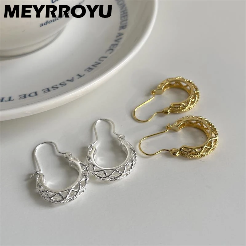 

MEYRROYU 2023 Trendy Ethnic Gold Silver Color Earrings For Women Girl Luxury Fashion Jewelry Gift Party Wedding серьги женские