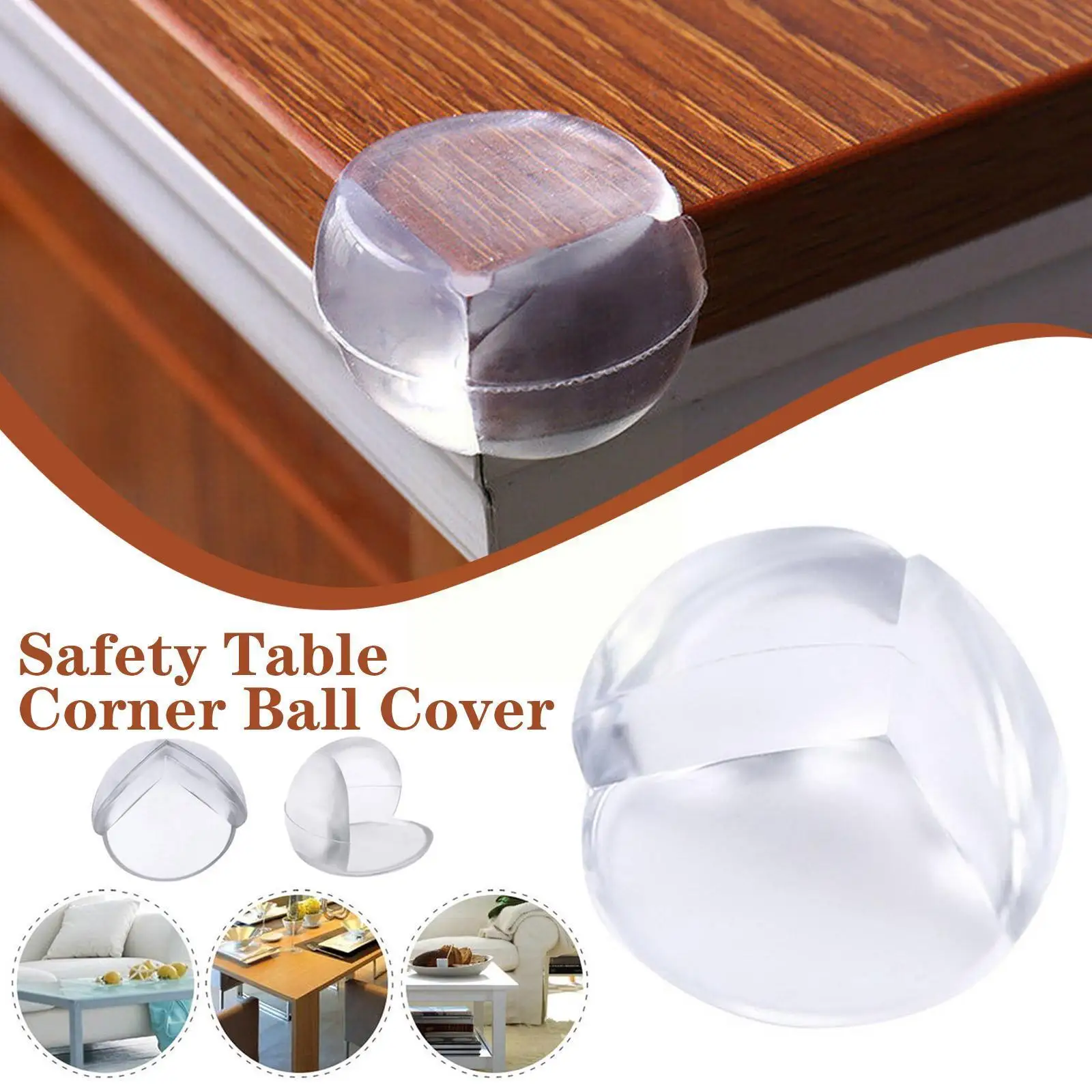

10pcs Child Baby Safety Silicone Clear Protector Table Corner Edge Protection Cover for Children Safety Kids Anticollision E6J2