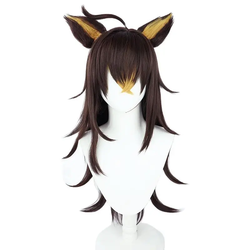 

Genshin Impact Dehya Cosplay Wig Dehya Sumeru 80cm Long Brown Heat Resistant Synthetic Wigs