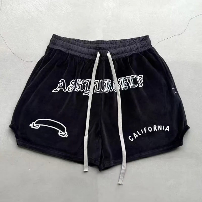 Шорты Ask мужские/женские повседневные с вышивкой эластичные свободные короткие