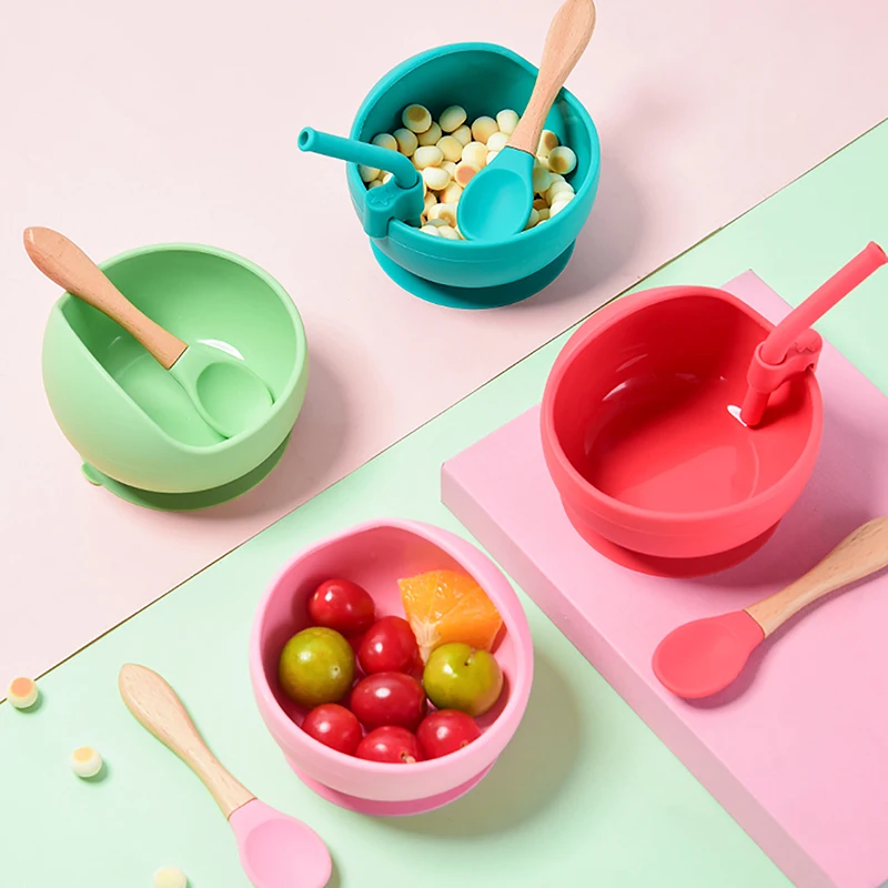 

Baby Safe Silicone Feeding Bowl Waterproof Dinner Plates Feeding Food Grade Newborn Accessories Toddle Training Tableware