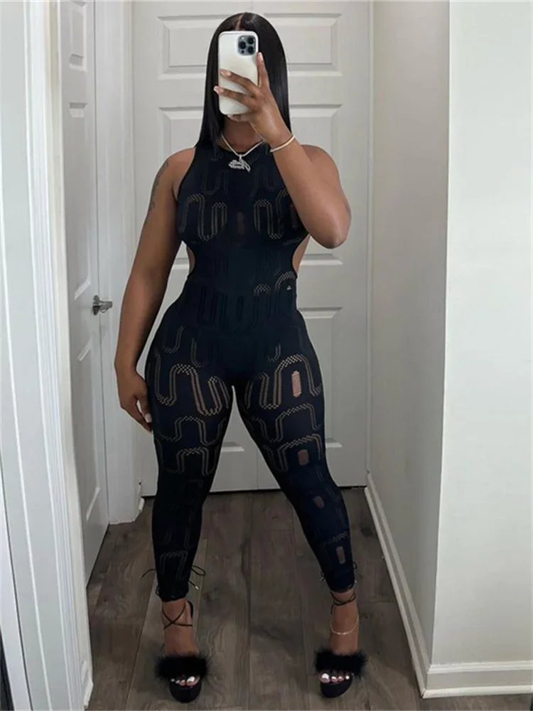 Simenual однотонная женская клубная одежда сексуальные комбинезоны без рукавов с