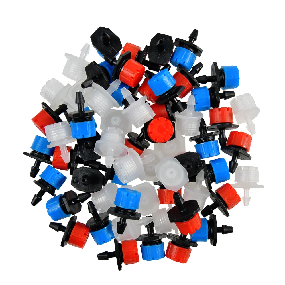 

Adjustable Dripper Micro Drip Irrigation WateringEmitter Garden Supplies Red Blue White for 1/4 Inch Hose 20pcs