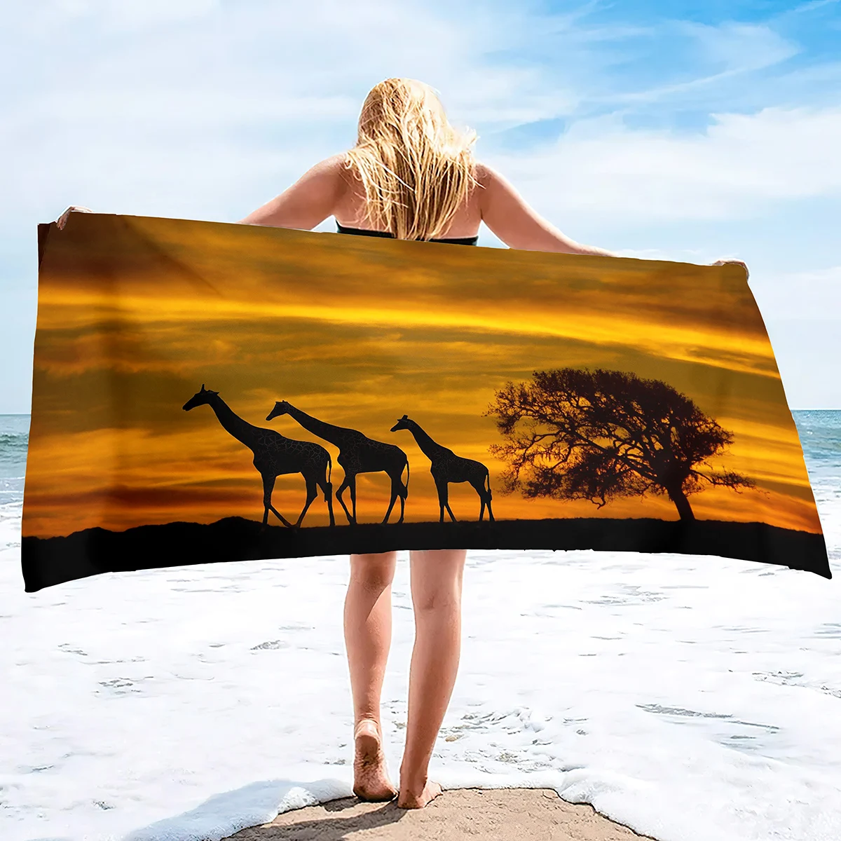 

Пляжное полотенце в виде жирафа для женщин, девочек, детей, мужчин, банное полотенце в виде жирафа, полотенце для бассейна с принтом, мягкое плюшевое полотенце в виде жирафа для любителей животных