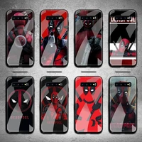 marvel superhero deadpool phone case tempered glass for samsung s20 plus s7 s8 s9 s10 note 8 9 10 plus