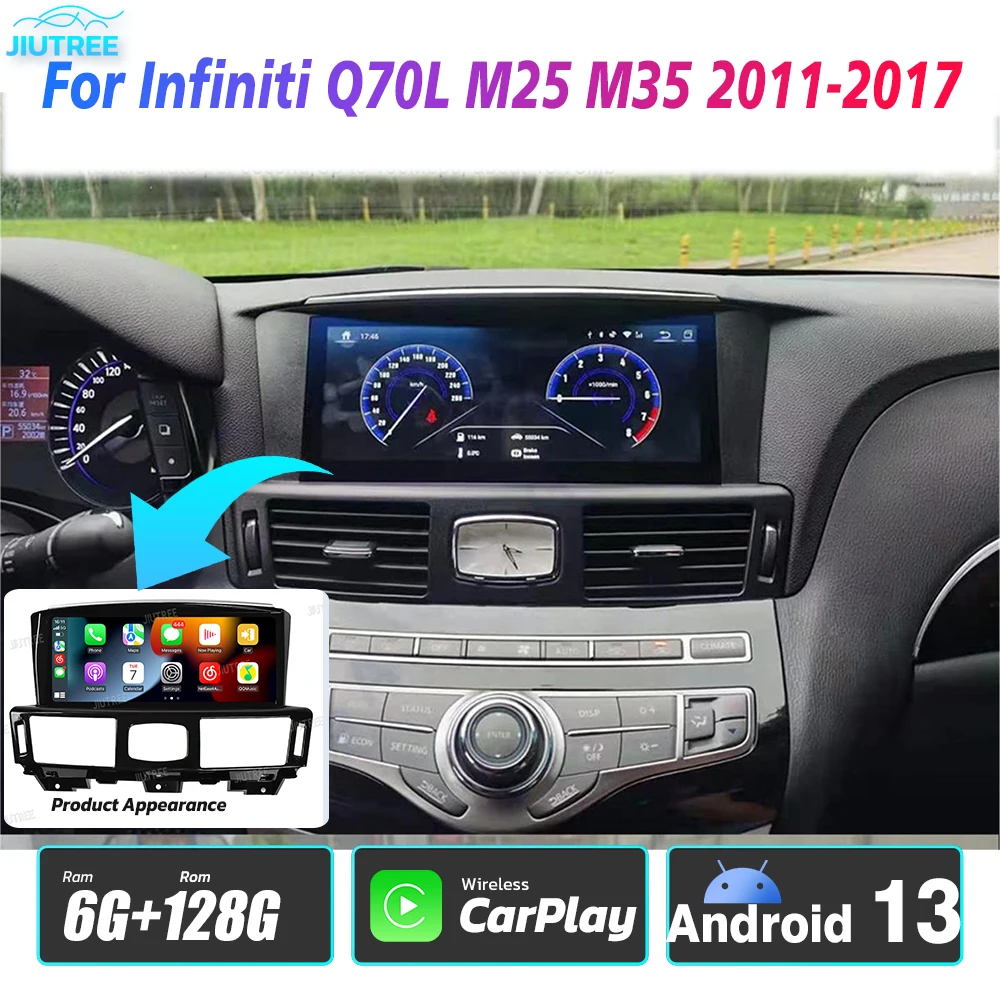 

Автомобильный радиоприемник на Android 13 для Infiniti Q70L M25 M35 2011-2017, стерео, GPS-навигация, мультимедийный плеер, беспроводное головное устройство Carplay