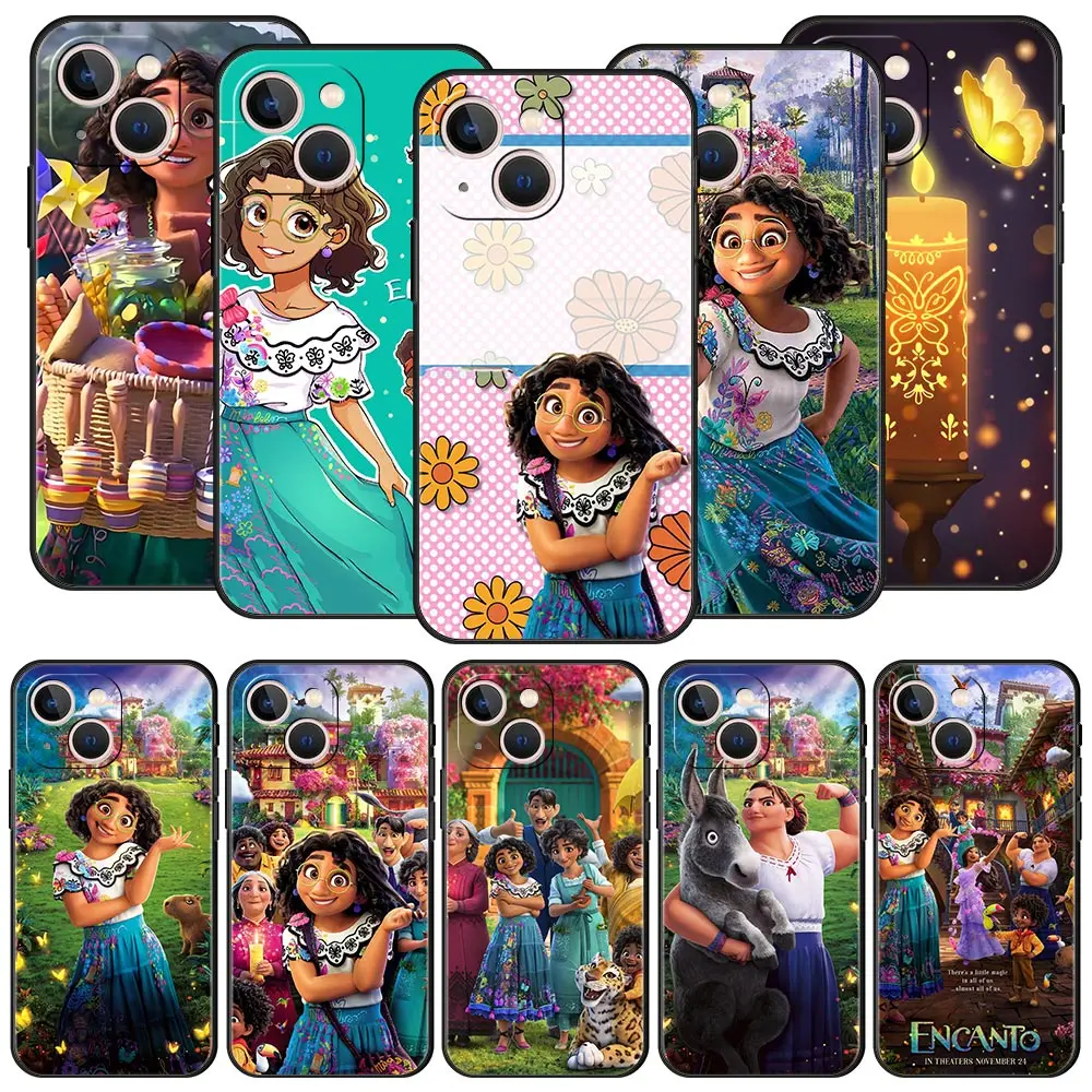 

Disney Cute Encanto Luxury Phone Case For iPhone 13 14 Mmini 11 12 Pro Max 7 8 Plus SE X XR XS Silicone Black Cover Fundas