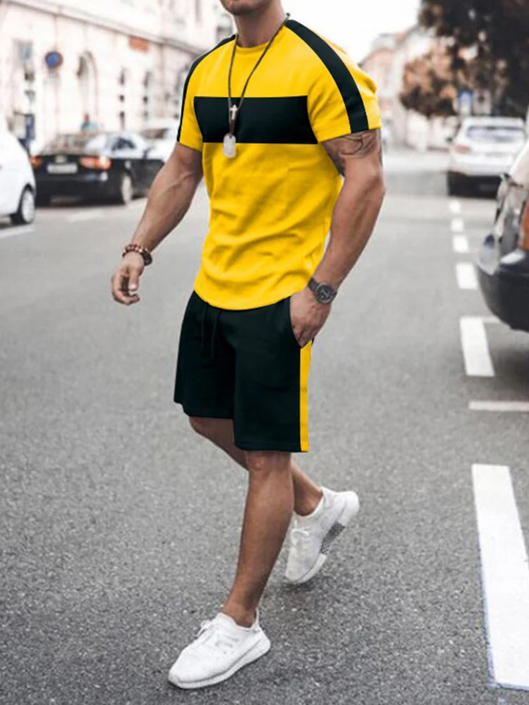 

2022 New Men’s Sets 3D Tracksuit Summer Fashion Clothes For Man TShirt Shorts 2 Piece Casual Streetwear Men Oversized Suit