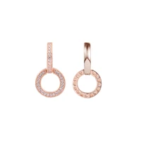 rose gold sparkling double hoop earrings sterling silver jewelry for woman diy earrings wedding party make up accessories