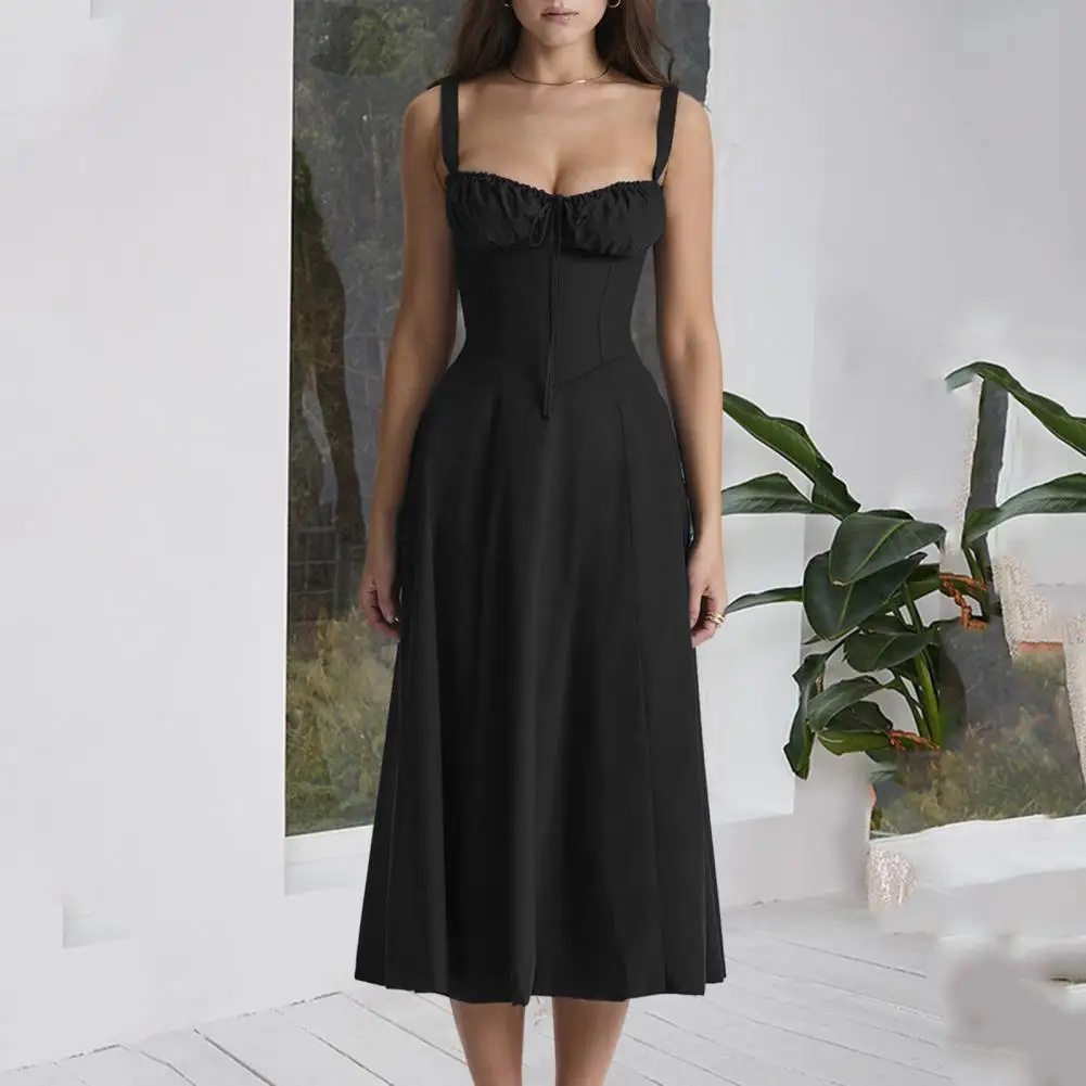 Вечернее платье без рукавов элегантное женское облегающее платье-бандо с