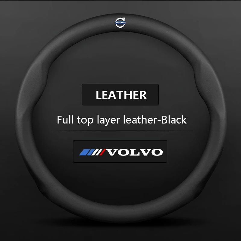 

15 дюймов 38 см автомобильный чехол на руль из углеродного волокна из кожи для Volvo XC60 XC90 S60 V90 S80 C40 XC40 C30 XC70 S90 C70 2024 противоскользящий