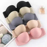 women sexy strapless push up bra front closure bralette invisible bras underwear lingerie 12 cup seamless brassiere abcdef cup