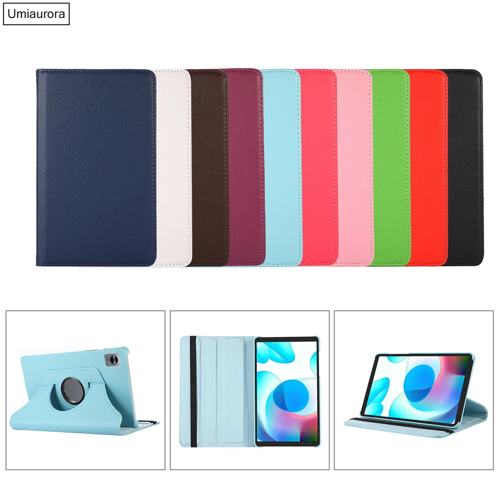 

Tablet Case for Realme Pad Mini 8.7" Pu Leather Case 360 Degree Rotating Stand Protective Cover Funda For Realme Pad 8.7 inch