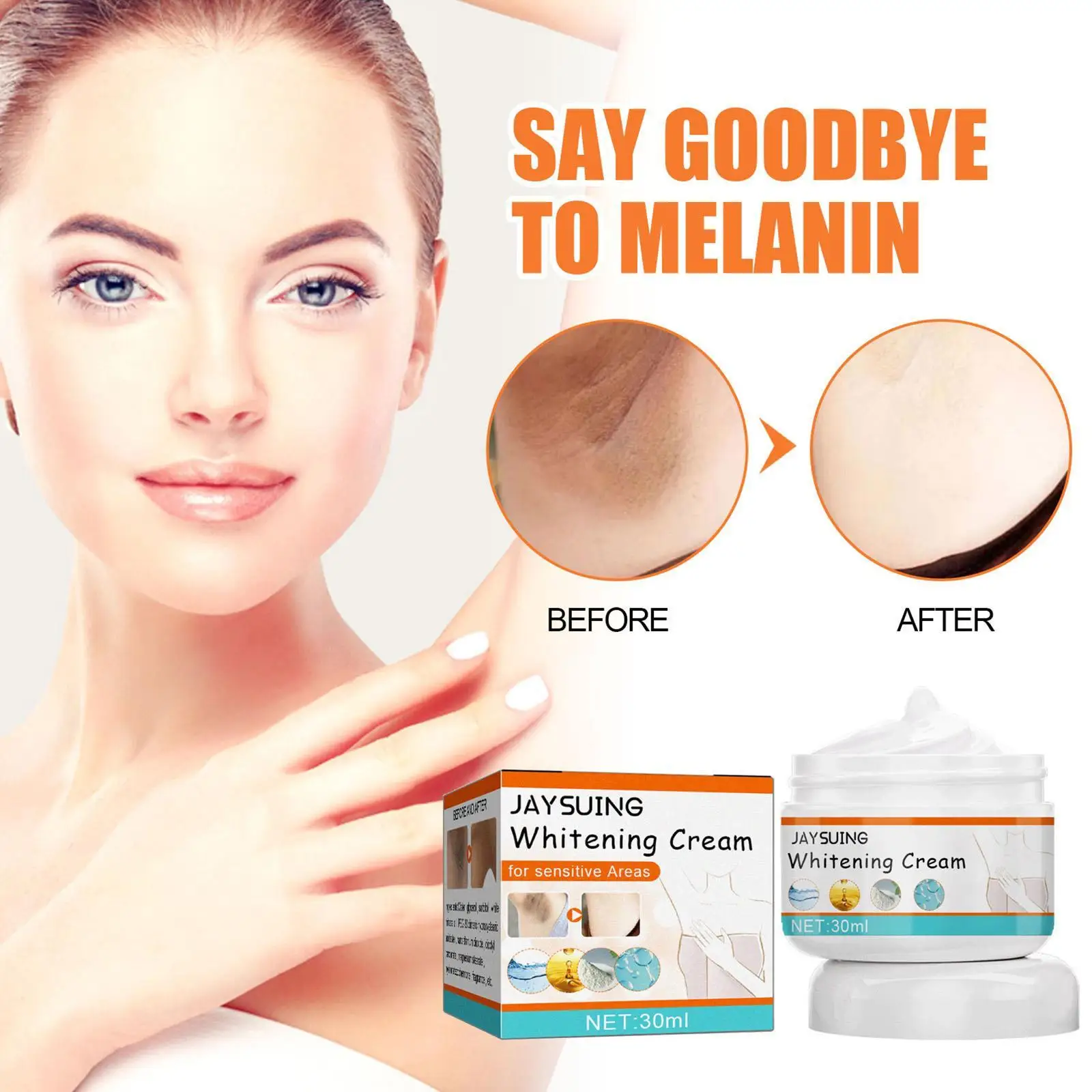 

30ml Underarm Whitening Cream Armpit Knee Dark Dullness Skin Intimate Area Cream Moisturizing Brighten Lotion For Women Men
