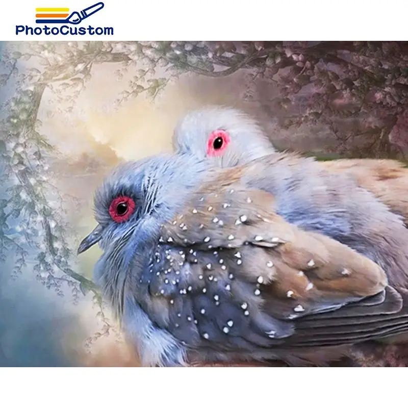 

PhotoCustom 5D DIY Diamond Painting Bird Full Square Rhinestones Mosaic Diamond Embroidery Animals Cross Stitch Home Decor